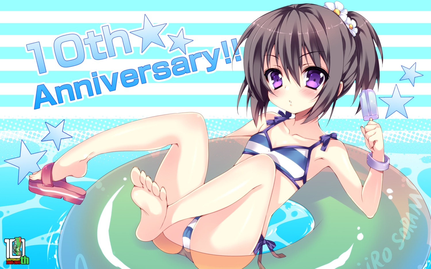 anapom bikini itou_mikoto koiiro_soramoyou studio_ryokucha swimsuits wallpaper