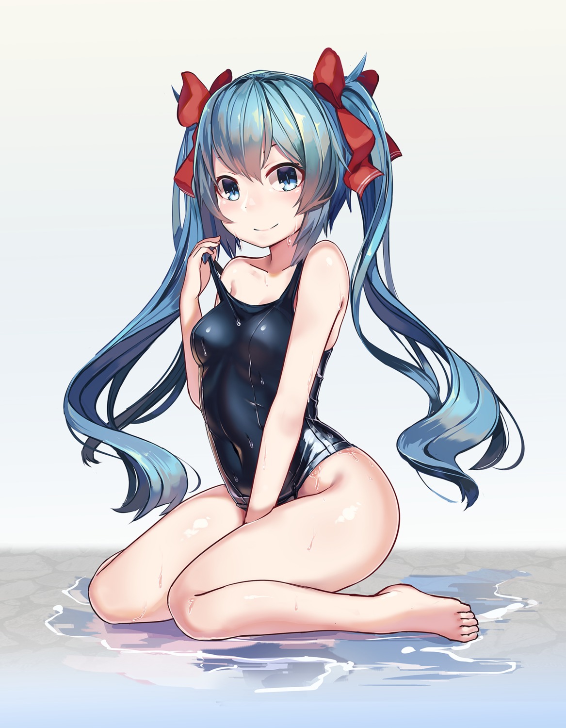 feet natori_youkai school_swimsuit swimsuits wet