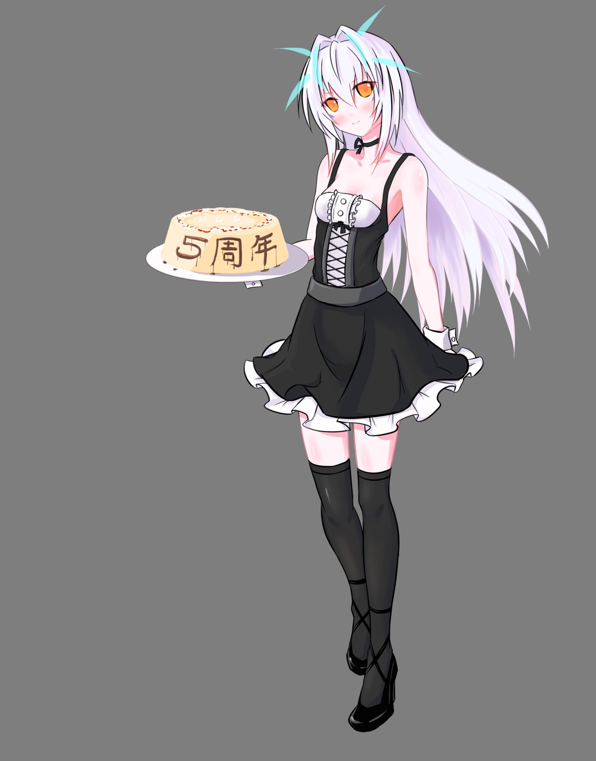 elsword eve_(elsword) maid no_bra tagme thighhighs