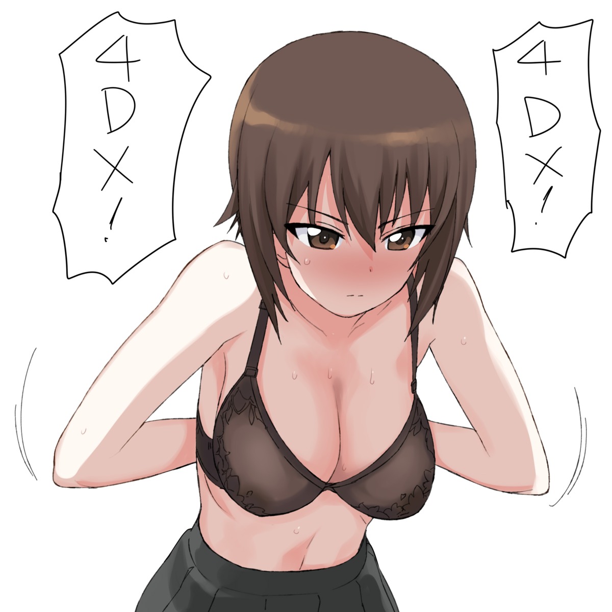 a1 bra cleavage girls_und_panzer initial-g nishizumi_maho