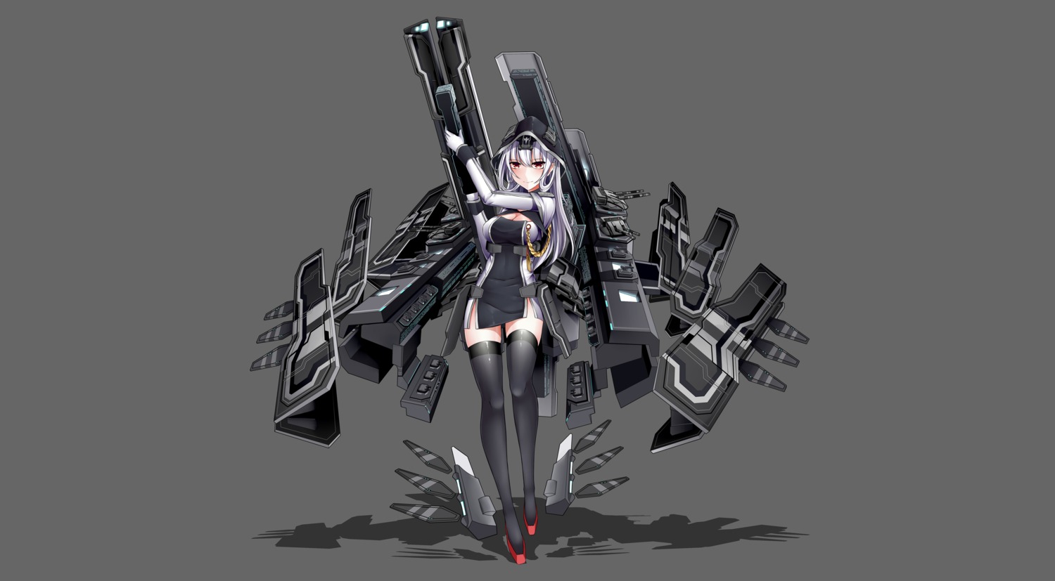 anotoki_ashi armor cleavage dress thighhighs weapon