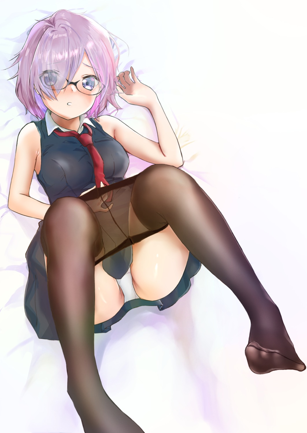 fate/grand_order feet mash_kyrielight megane oota_(monokuro--02) pantsu pantyhose skirt_lift