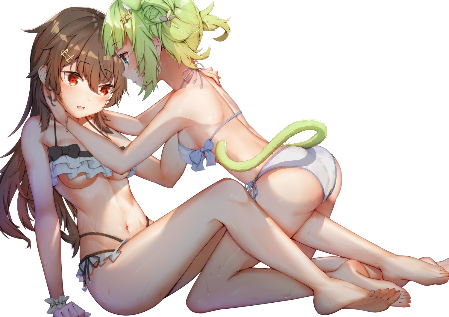 animal_ears ass bikini swimsuits tail thong underboob wzwj4738 yuri