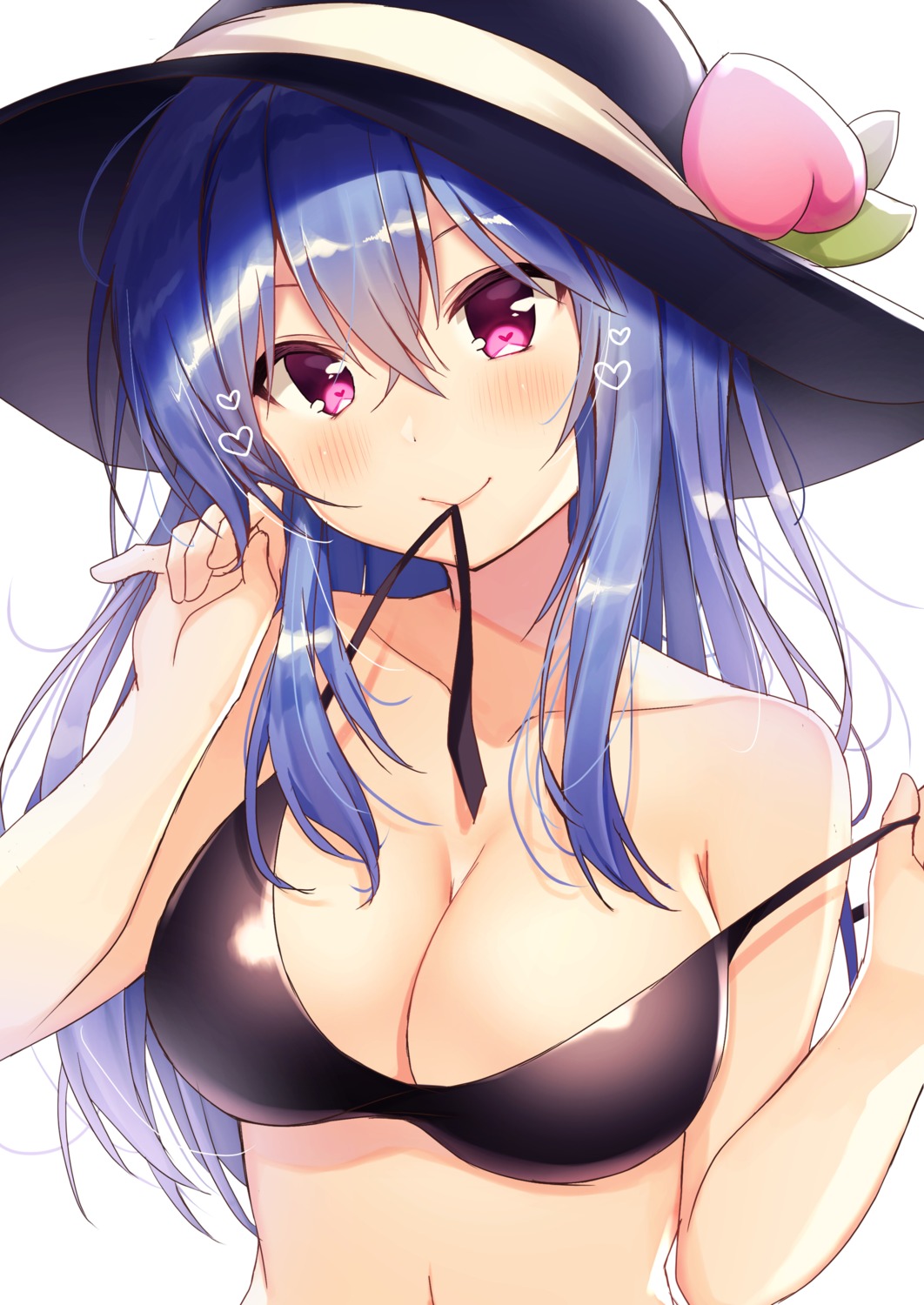 bikini_top cleavage hinanawi_tenshi nenobi_(nenorium) swimsuits touhou undressing