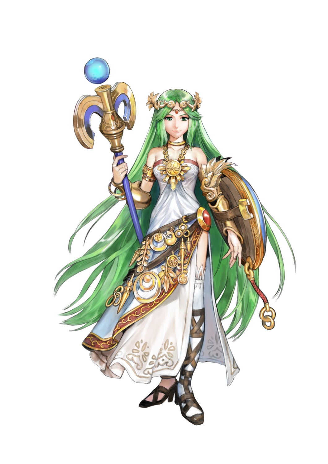 armor dress hirooka_masaki kid_icarus kid_icarus:_uprising nintendo palutena thighhighs