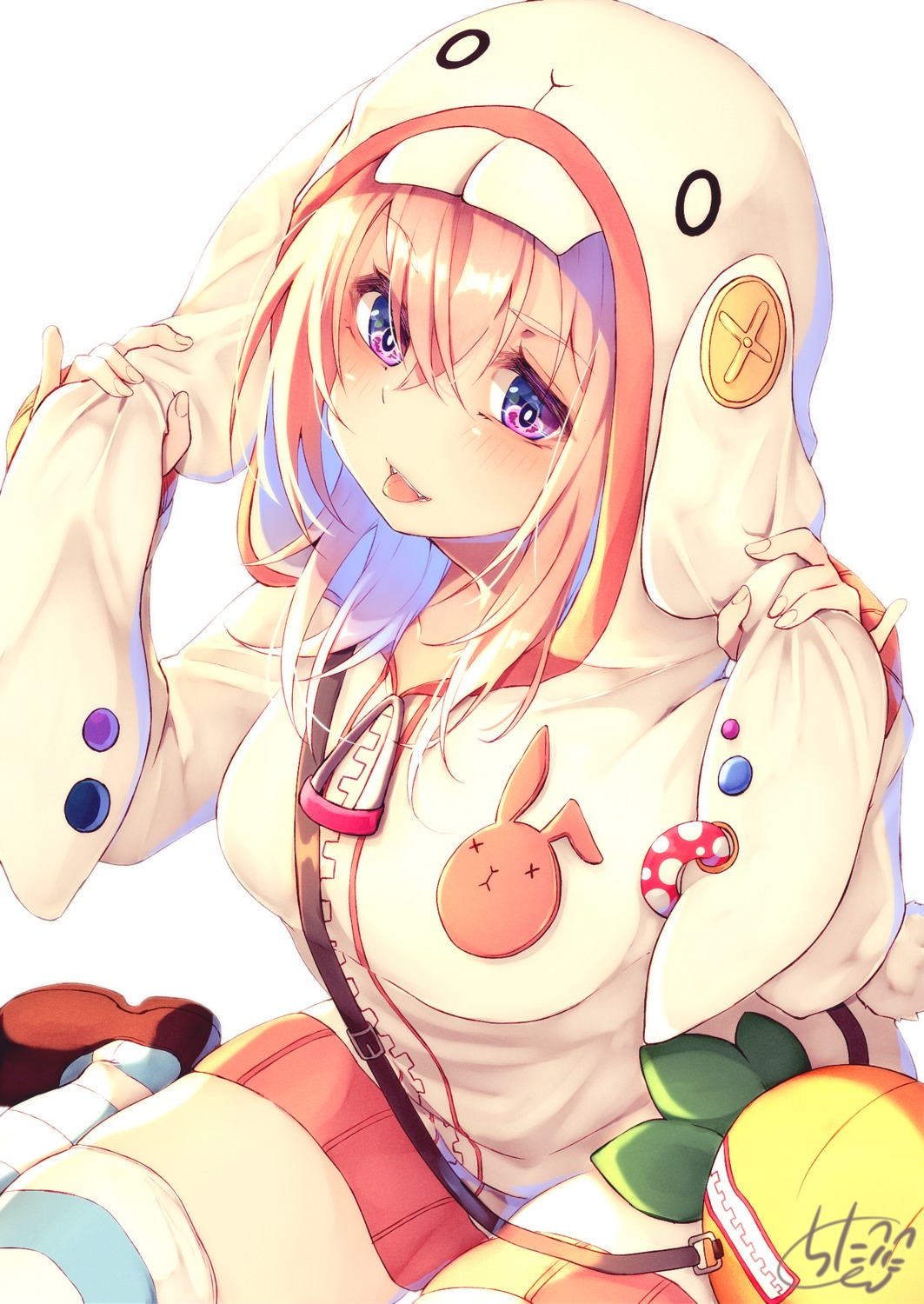 animal_ears bunny_ears chita_(ketchup) thighhighs