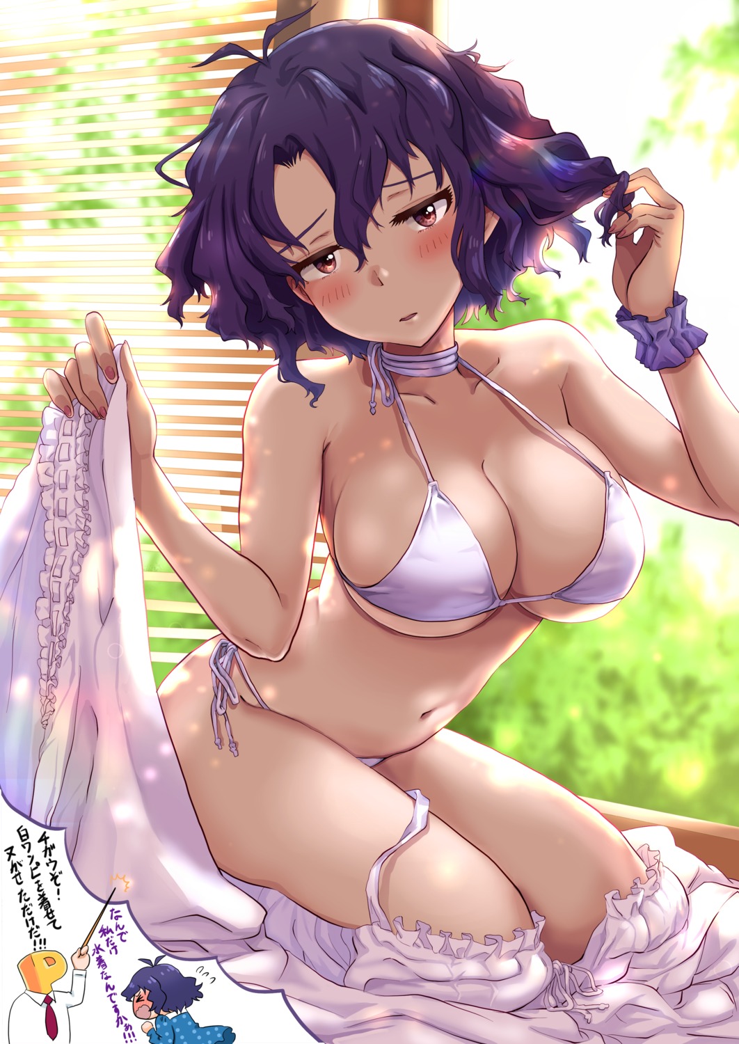 bikini cleavage run_p_(aveton) swimsuits the_idolm@ster the_idolm@ster_million_live! toyokawa_fuuka underboob undressing