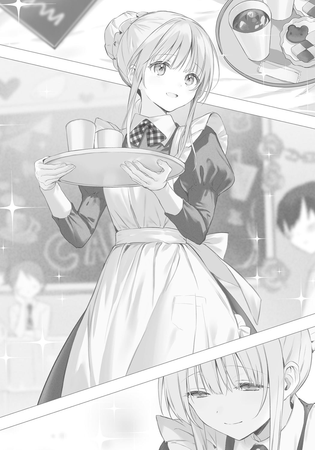 hanekoto maid monochrome otonari_no_tenshi-sama_ni_itsunomanika_dame_ningen_ni_sareteita_ken shiina_mahiru waitress