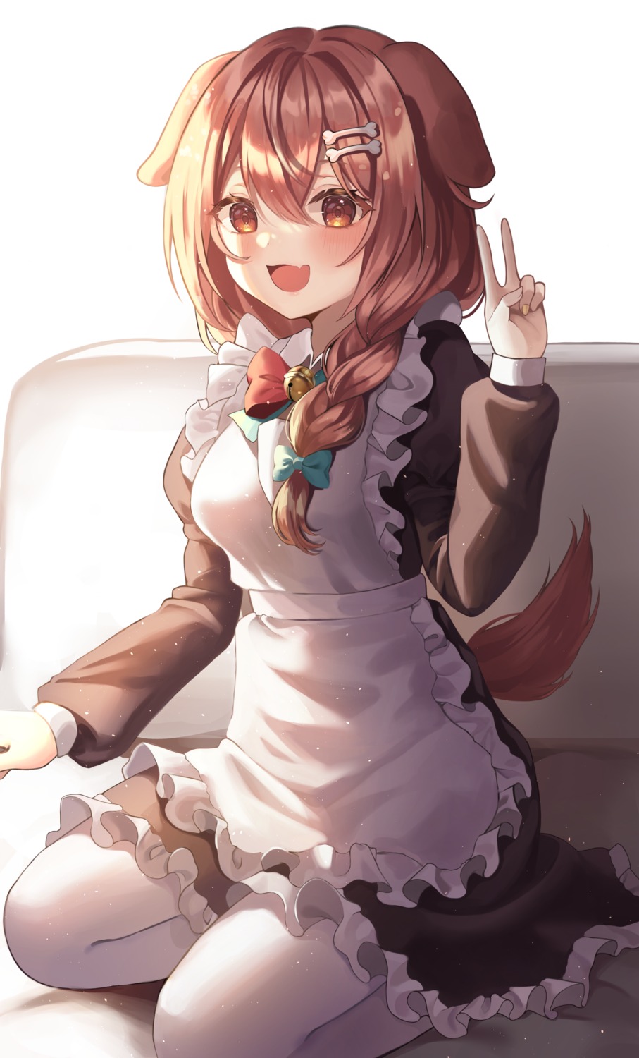 animal_ears hololive hololive_gamers inugami_korone inumimi maid ram_art12 tail