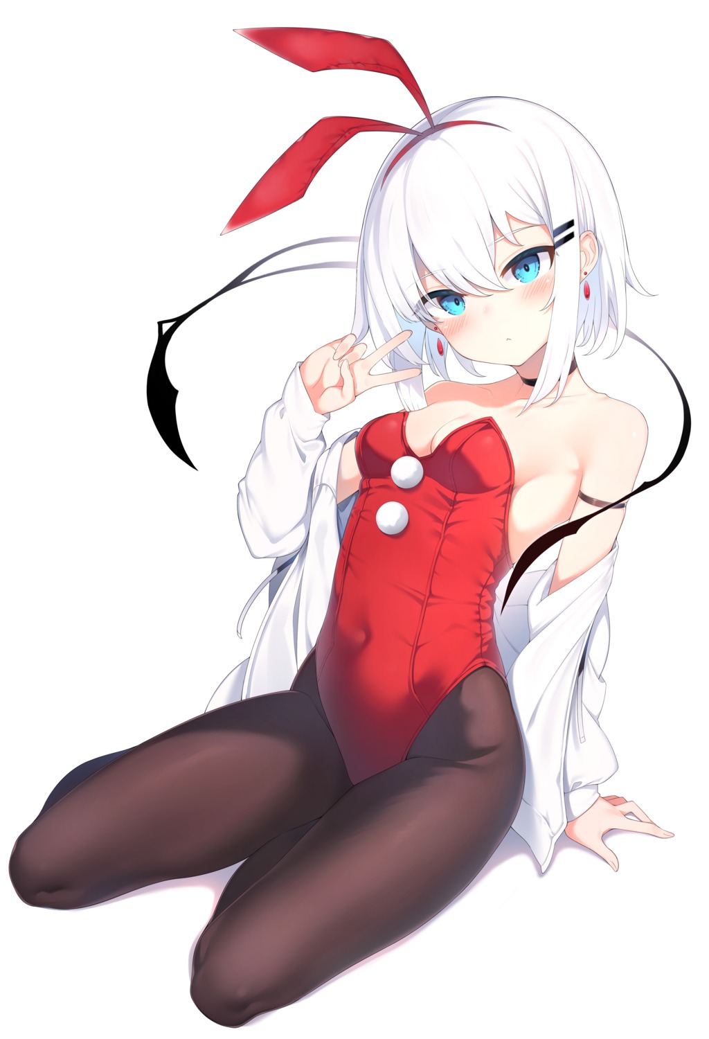 animal_ears bunny_ears bunny_girl no_bra otokuyou pantyhose