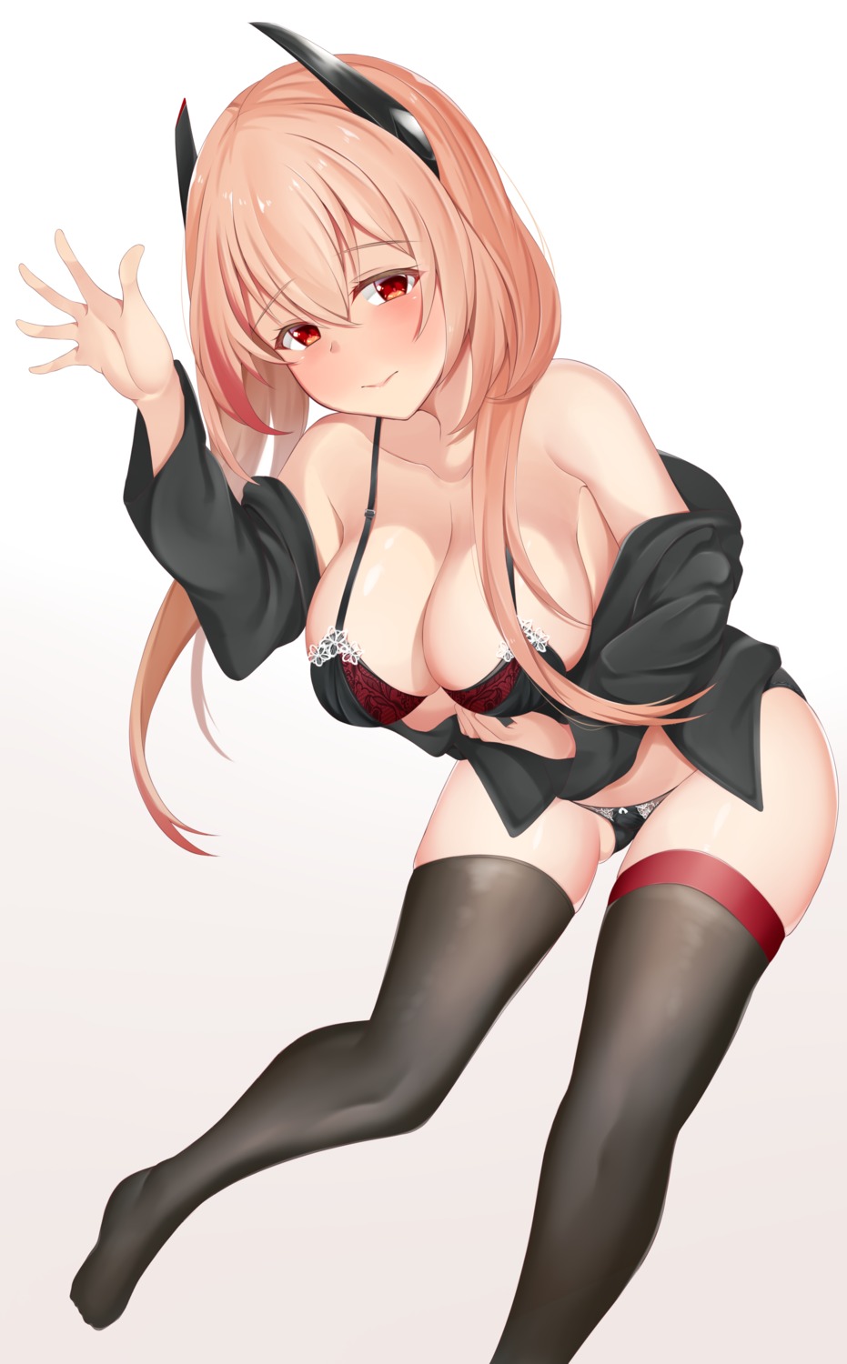 bra breast_hold girls_frontline lomocya m4_sopmod_ii_(girls_frontline) open_shirt pantsu thighhighs