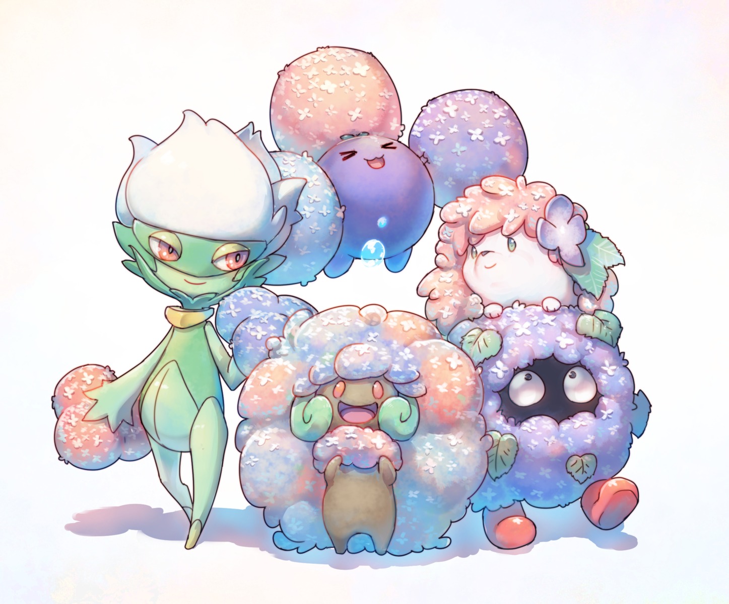 jumpluff pokemon roserade shaymin tangela tokonatu whimsicott