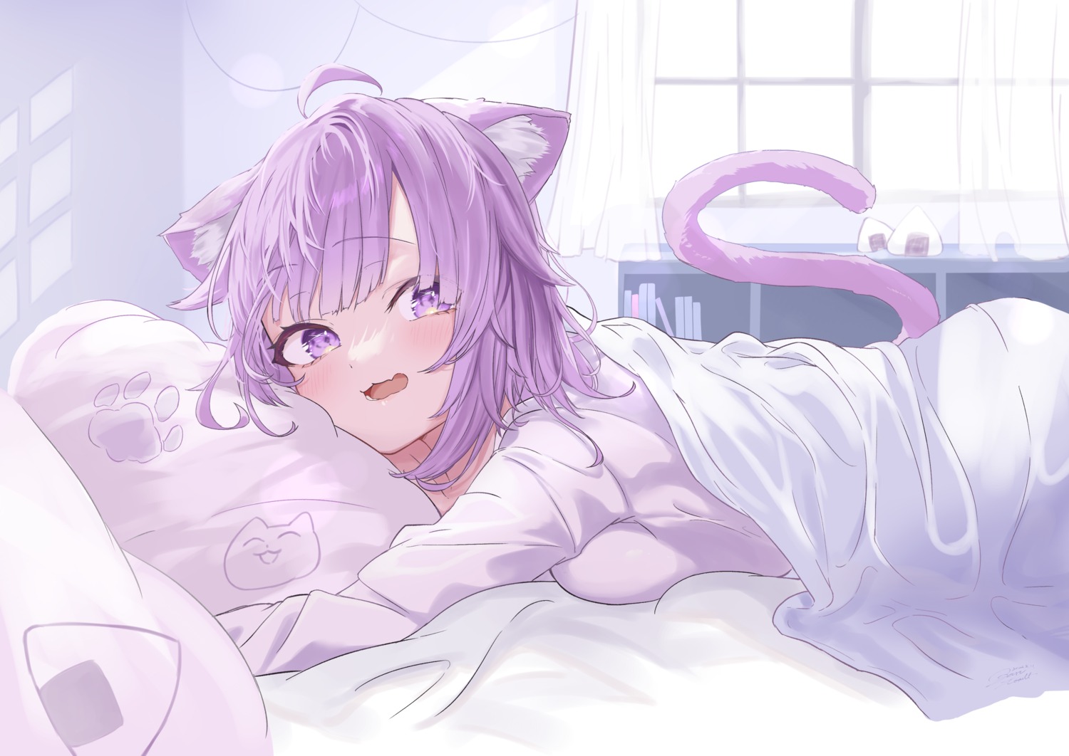 animal_ears hololive hololive_gamers nekomata_okayu nekomimi ogura_toast sheets tail