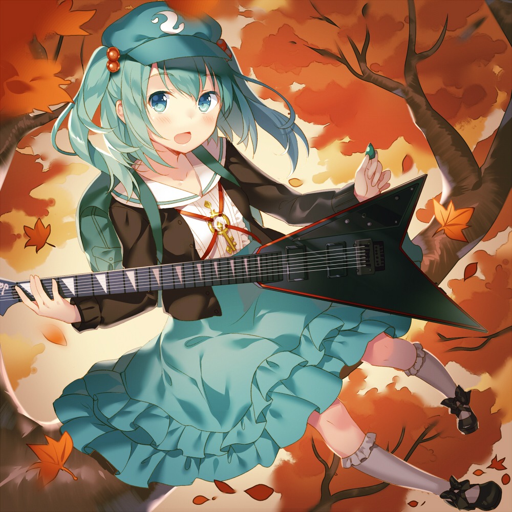 guitar kawashiro_nitori rie seifuku touhou