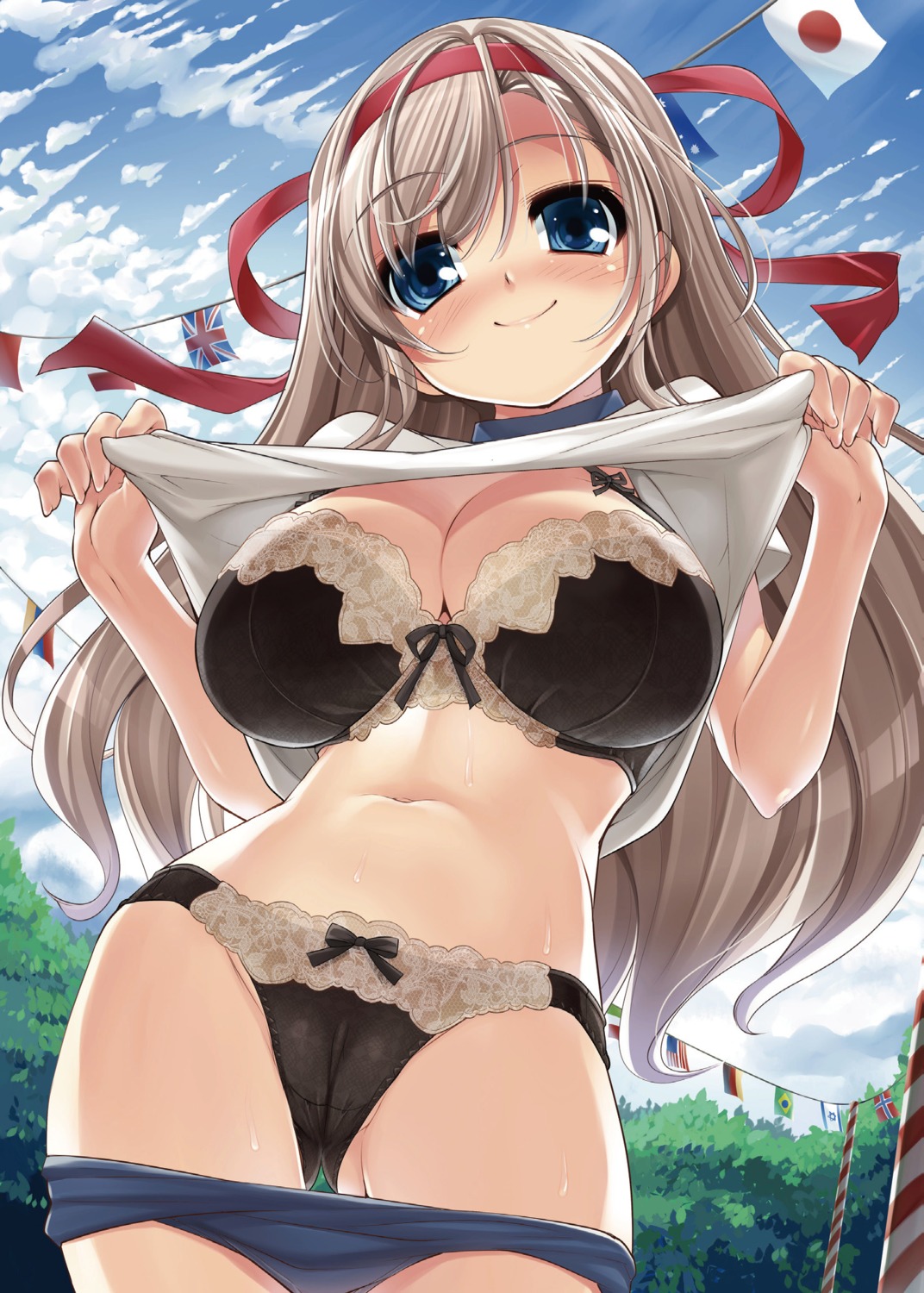 bra cameltoe cleavage gym_uniform jpeg_artifacts pantsu shirt_lift sorimura_youji undressing