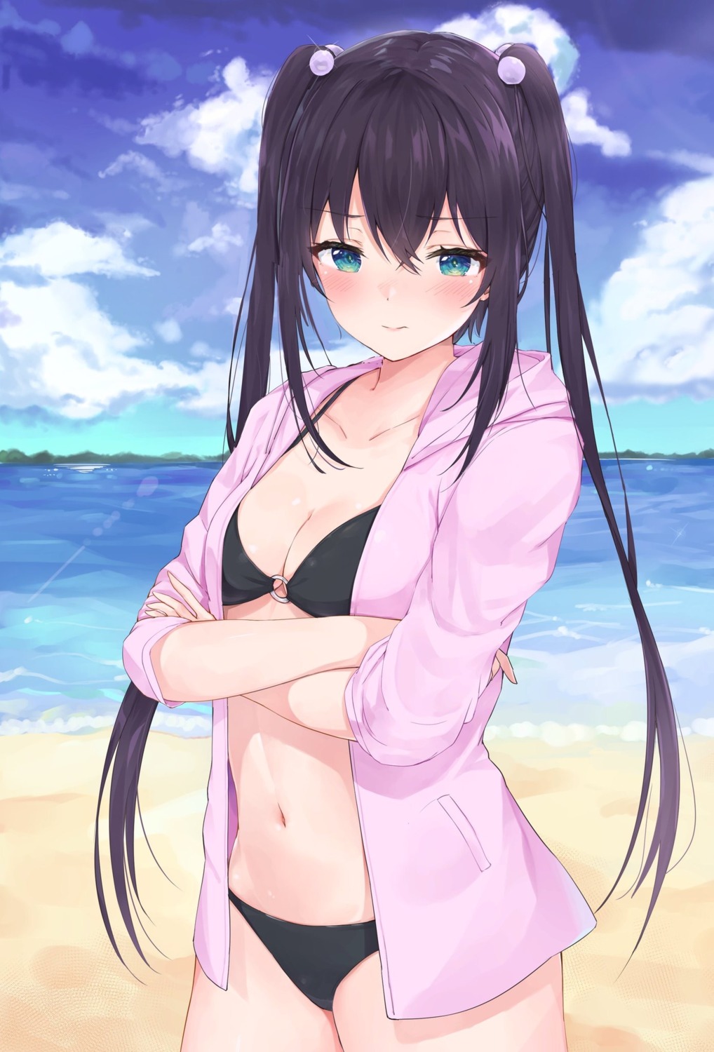 bikini cleavage open_shirt racchi. swimsuits