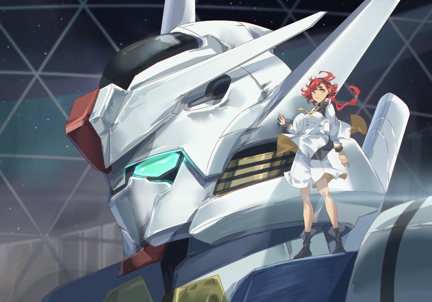 gundam gundam_aerial gundam_suisei_no_majo innoarukugyou mecha suletta_mercury uniform