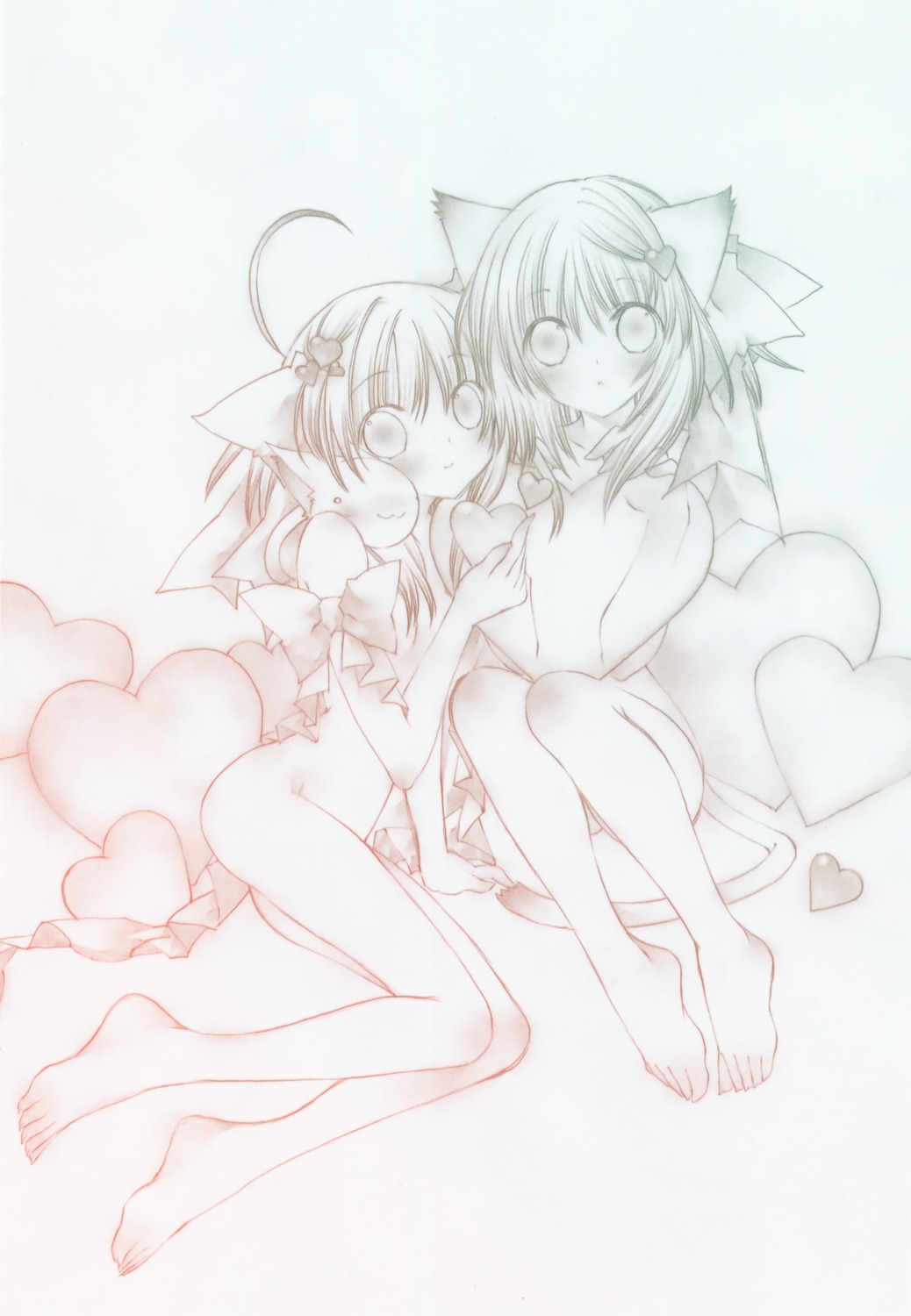 animal_ears ass greenwood midori monochrome moo_(umineko) naked nekomimi tail