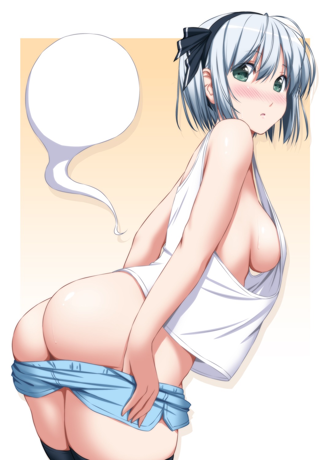 ass konpaku_youmu myon no_bra nopan nori_tamago thighhighs touhou undressing