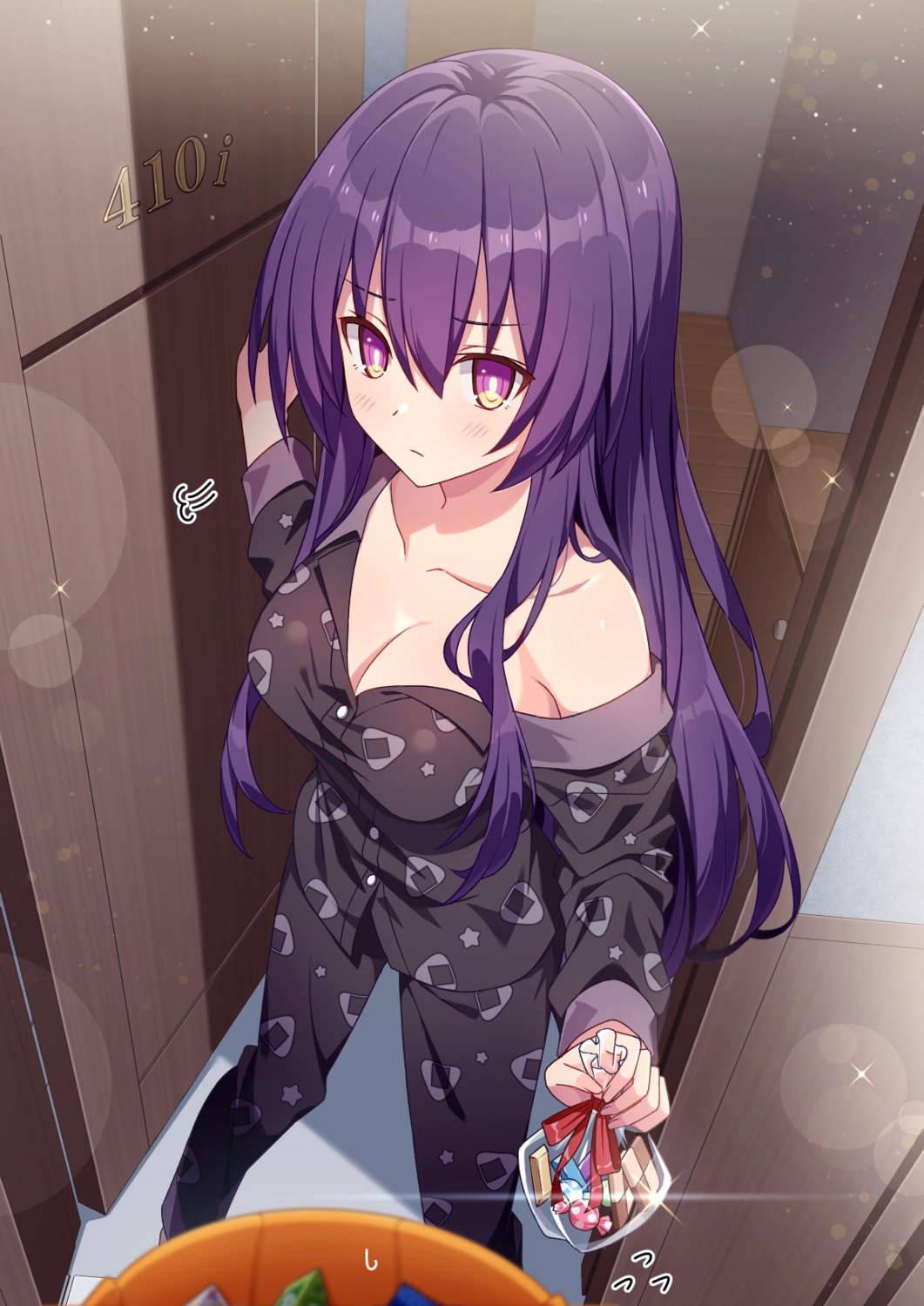 date_a_live halloween no_bra open_shirt pajama takeg05 yatogami_tenka