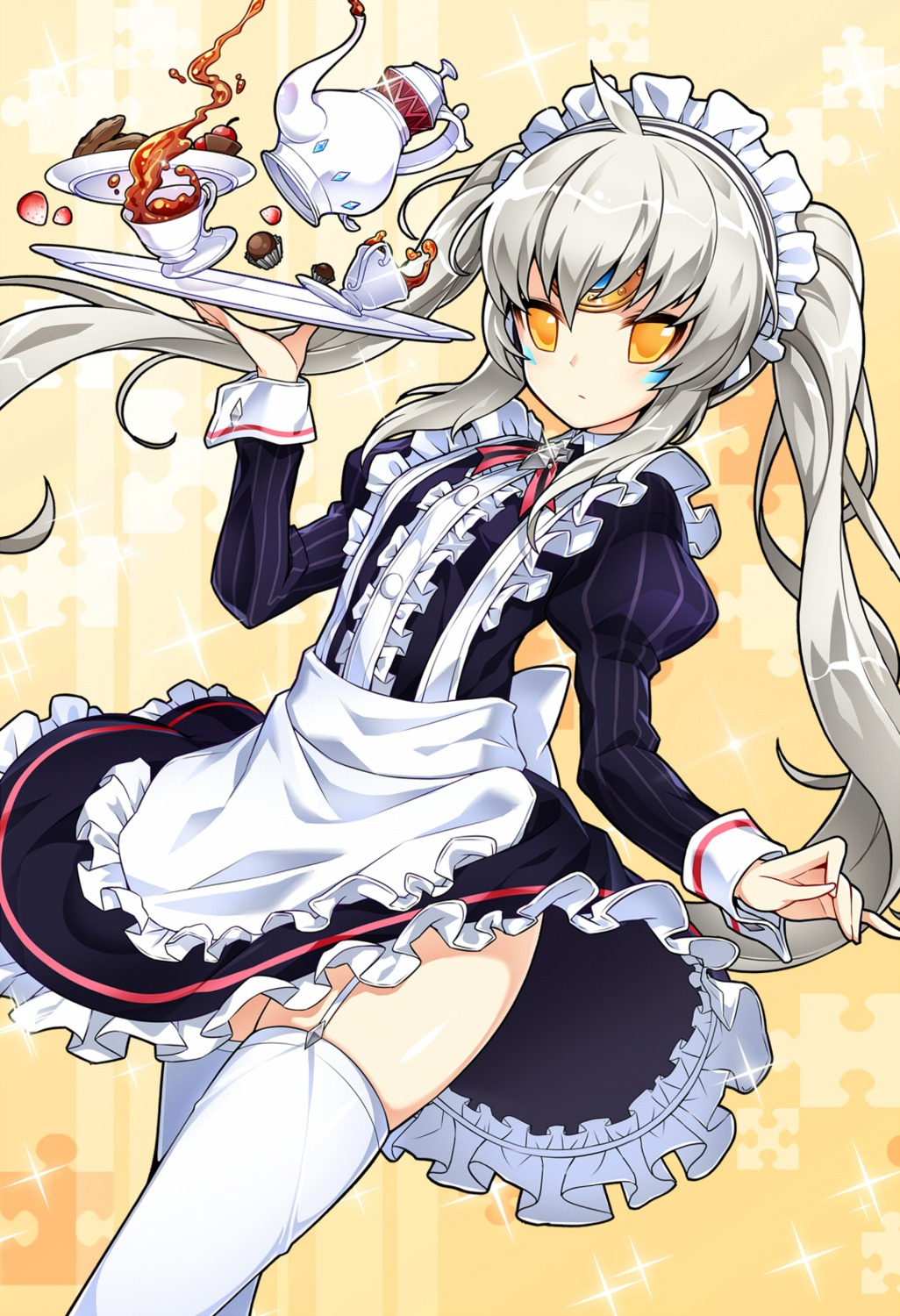 elsword eve_(elsword) maid poseich stockings thighhighs