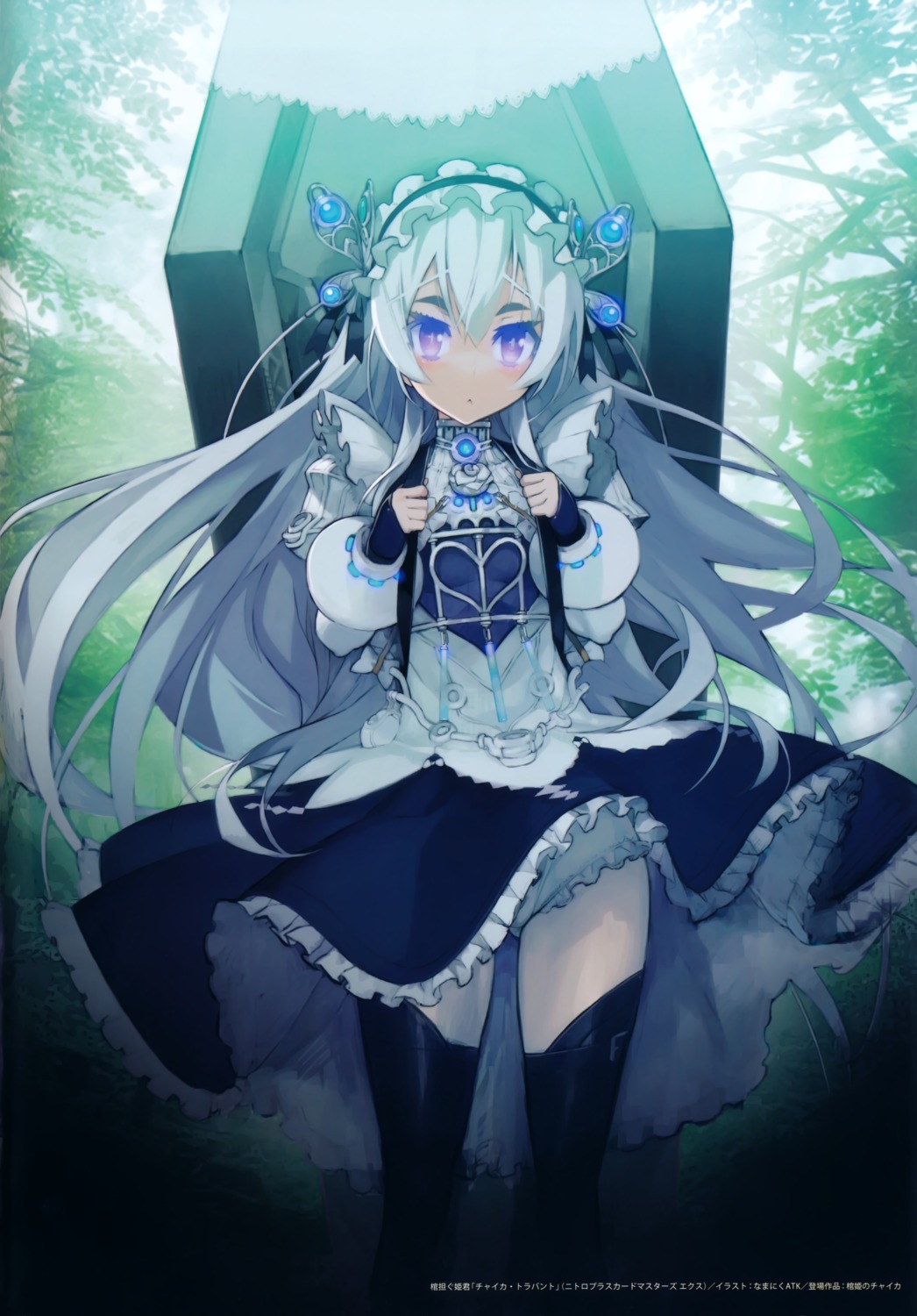 chaika_trabant dress gothic_lolita hitsugi_no_chaika lolita_fashion namaniku_atk pantsu thighhighs