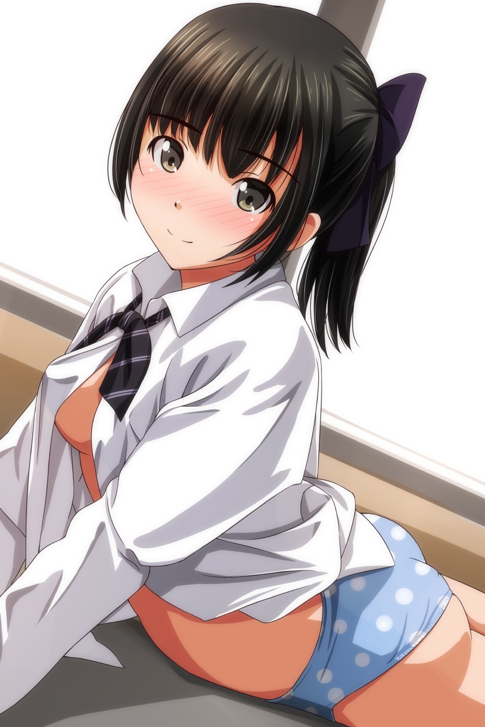 ass matsunaga_kouyou no_bra open_shirt pantsu seifuku