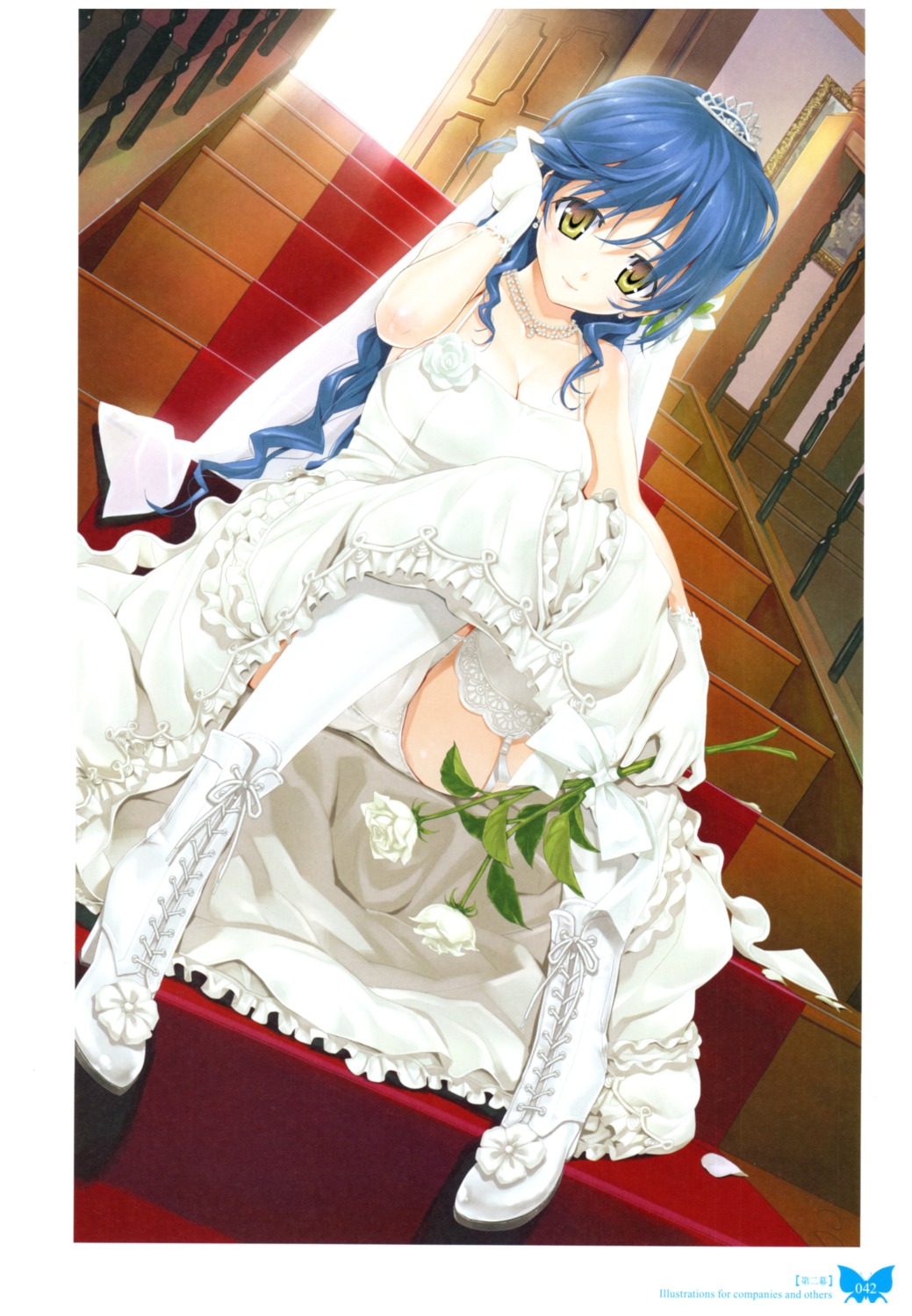 ass cameltoe cleavage dress happoubi_jin heels pantsu stockings thighhighs wedding_dress