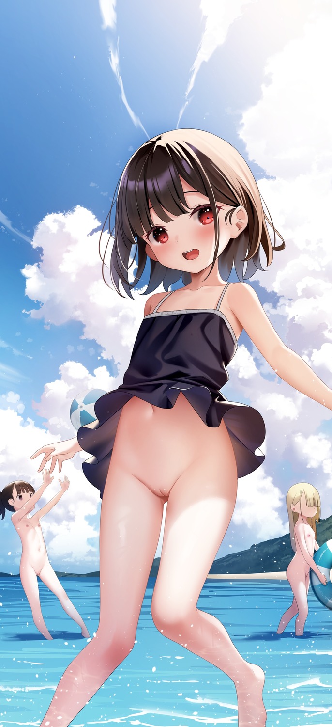 dress loli naked nipples nopan pussy skirt_lift summer_dress uncensored wet yan_(nicknikg)