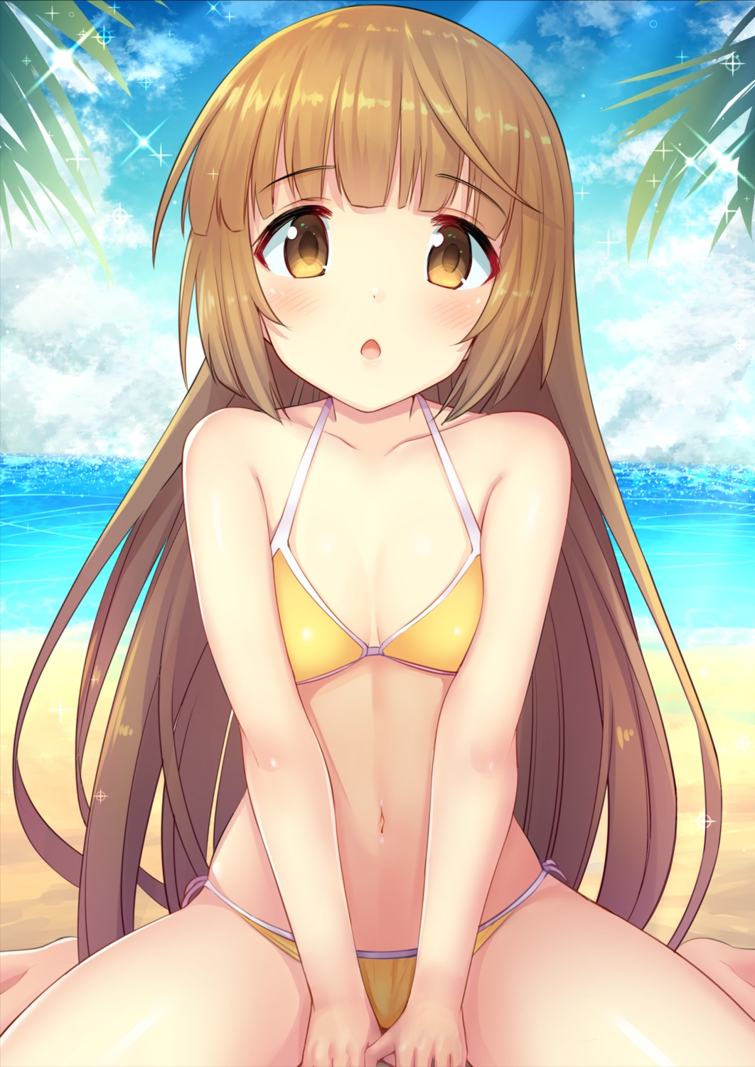 bikini breast_hold cleavage swimsuits the_idolm@ster the_idolm@ster_cinderella_girls u_rin yorita_yoshino