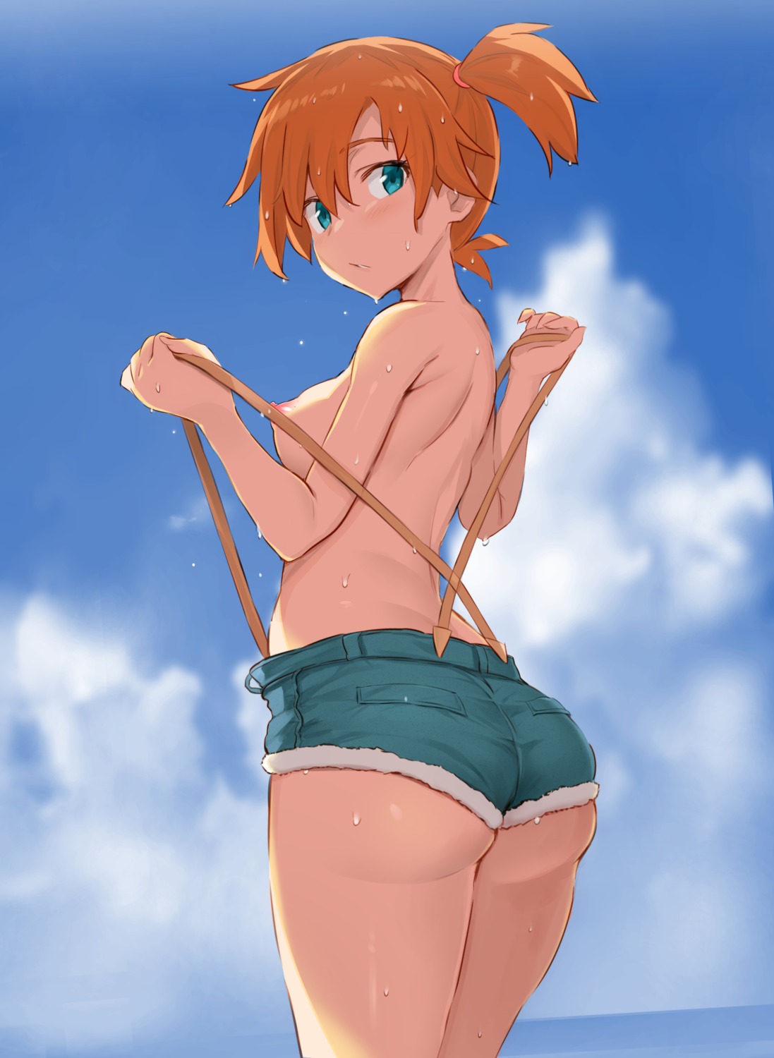 ass kasumi_(pokemon) nipples noripachi pokemon pokemon_frlg pokemon_rgby topless