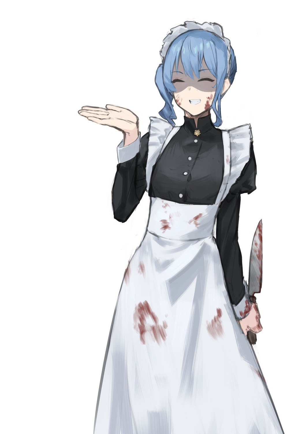 blood hololive hoshimachi_suisei maid pyytato sketch weapon