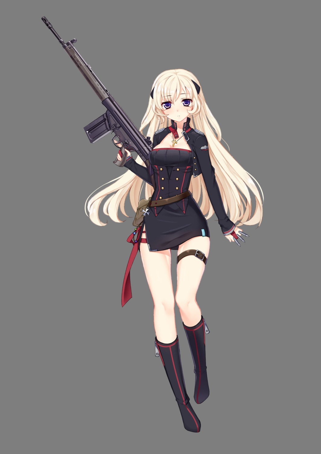 cleavage g3_(girls_frontline) garter girls_frontline gun philomelalilium transparent_png uniform