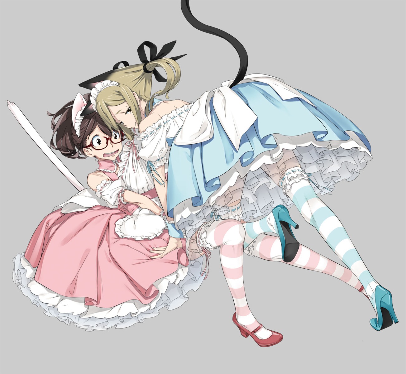 animal_ears fukuda_tomonori koujiro_frau maid megane nekomimi robotics;notes senomiya_akiho tail thighhighs