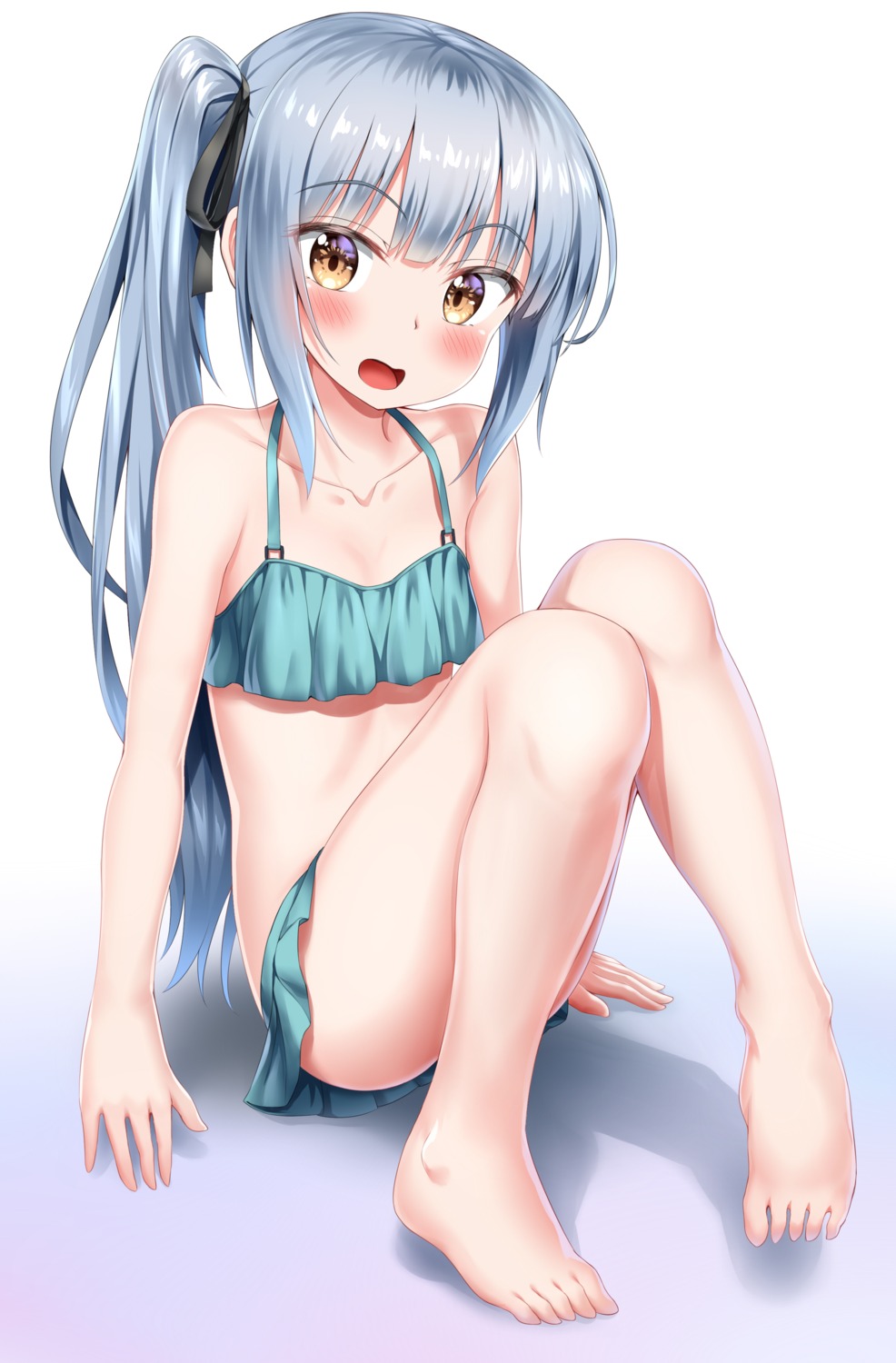 bikini feet kantai_collection kasumi_(kancolle) nedia_r swimsuits