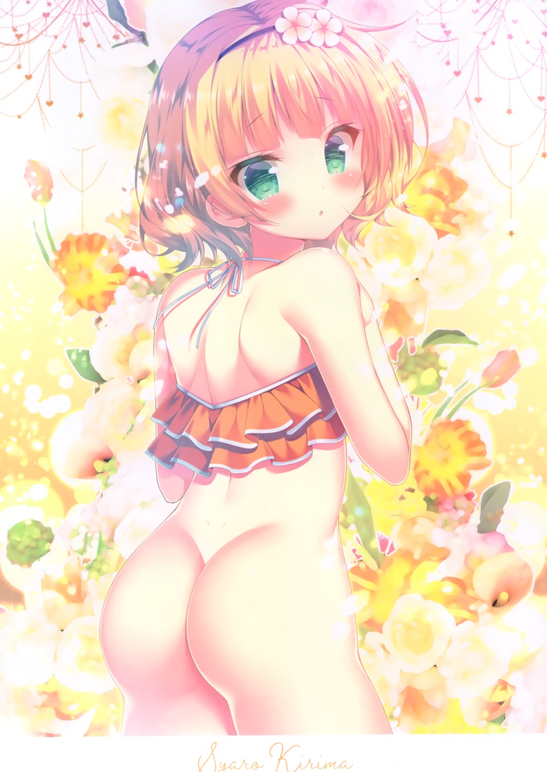 ass bikini bottomless gochuumon_wa_usagi_desu_ka? hachimitsu_shoujo kirima_sharo mitsumomo_mamu swimsuits