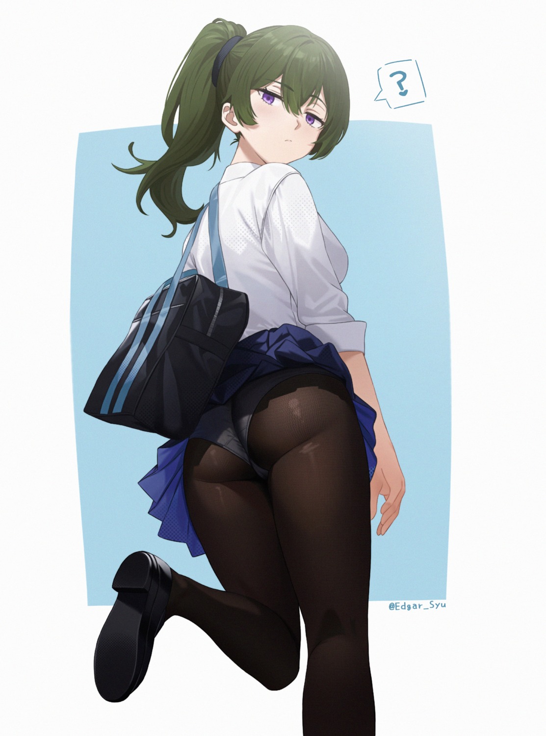 ass edgar_syu pantsu pantyhose seifuku skirt_lift sousou_no_frieren thong ubel wardrobe_malfunction