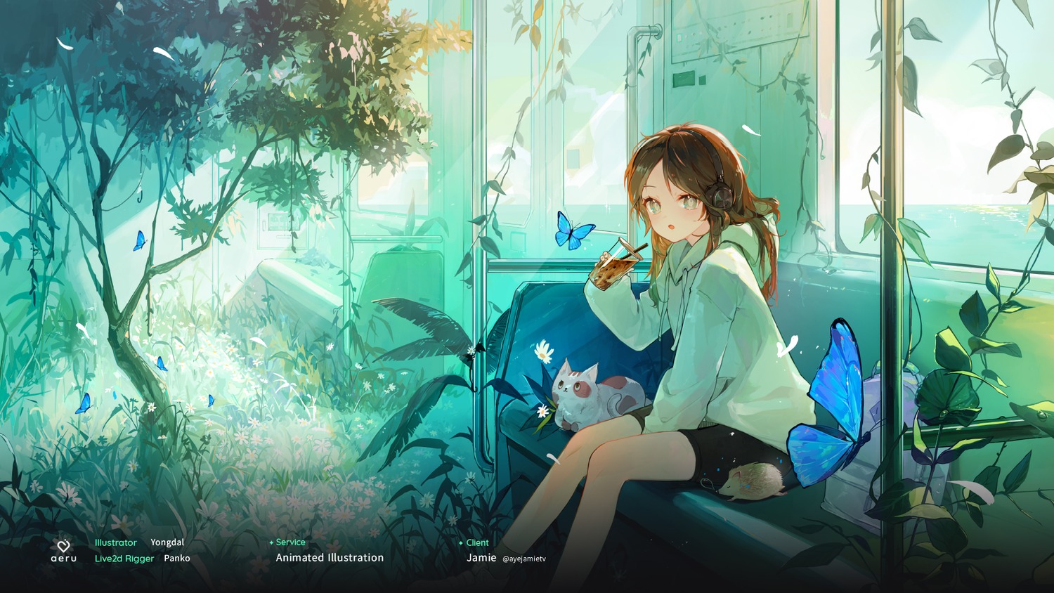 bike_shorts happyongdal headphones neko wallpaper