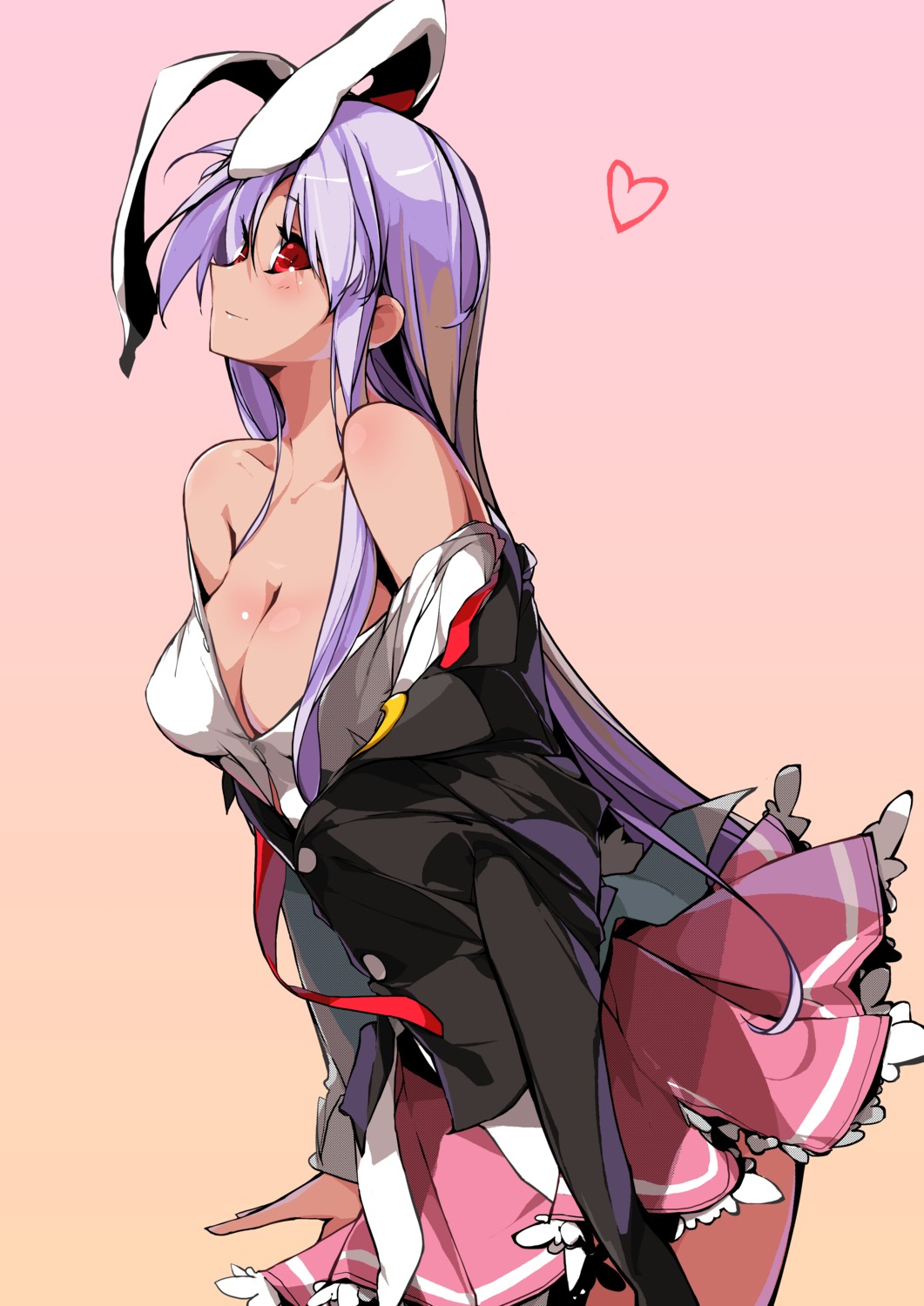 animal_ears bunny_ears cleavage no_bra reisen_udongein_inaba sakura_sora touhou