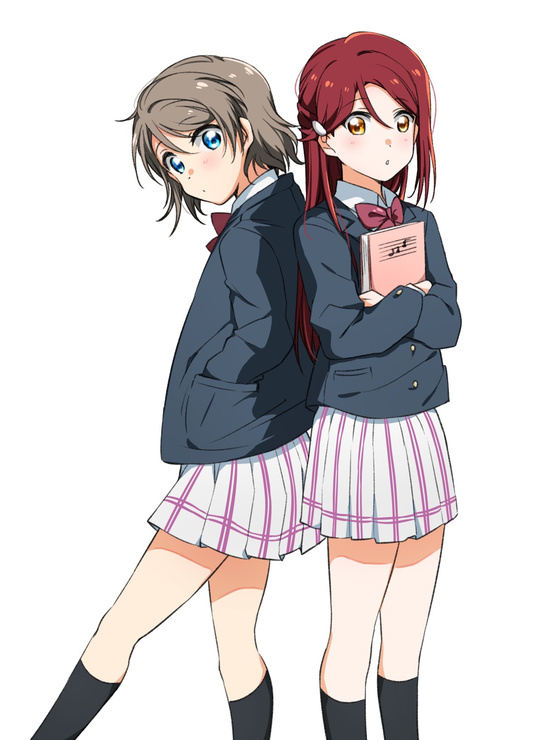 love_live!_sunshine!! sakurauchi_riko seifuku watanabe_you yuchi_(salmon-1000)