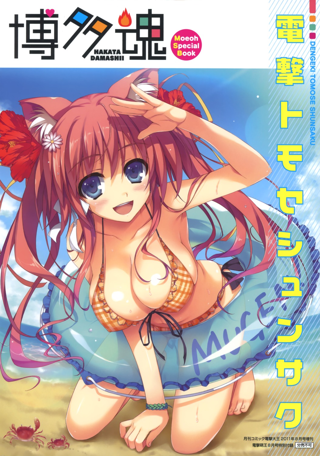 animal_ears bikini cleavage erect_nipples nekomimi swimsuits tomose_shunsaku