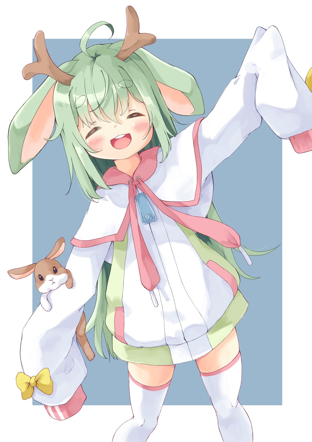 animal_ears horns manabe_mana thighhighs