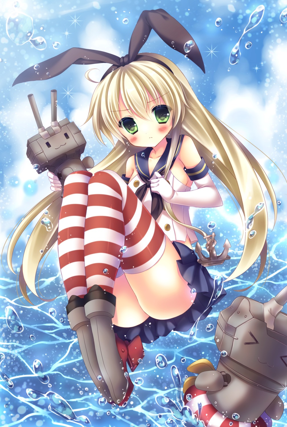 ass heels kantai_collection kouta. nopan rensouhou-chan shimakaze_(kancolle) thighhighs wet