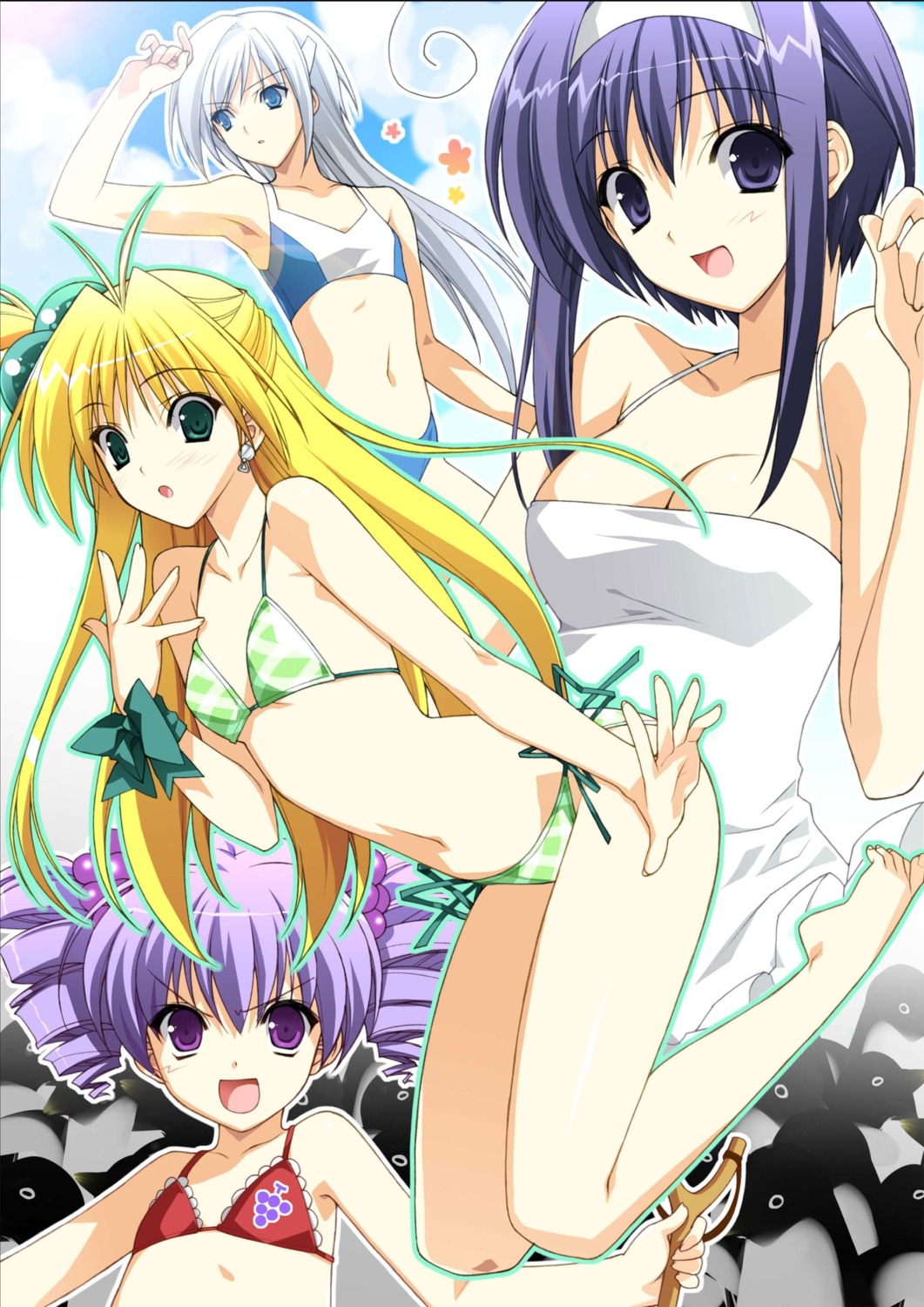 akikan! bikini budoko cleavage melon suzuhira_hiro swimsuits tenkuuji_najimi yell