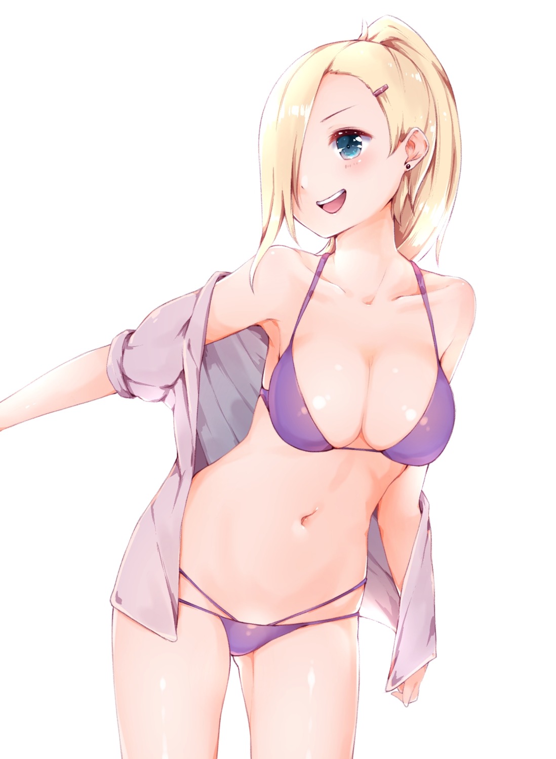 azuki_(krps-hano) bikini cleavage naruto open_shirt swimsuits undressing yamanaka_ino