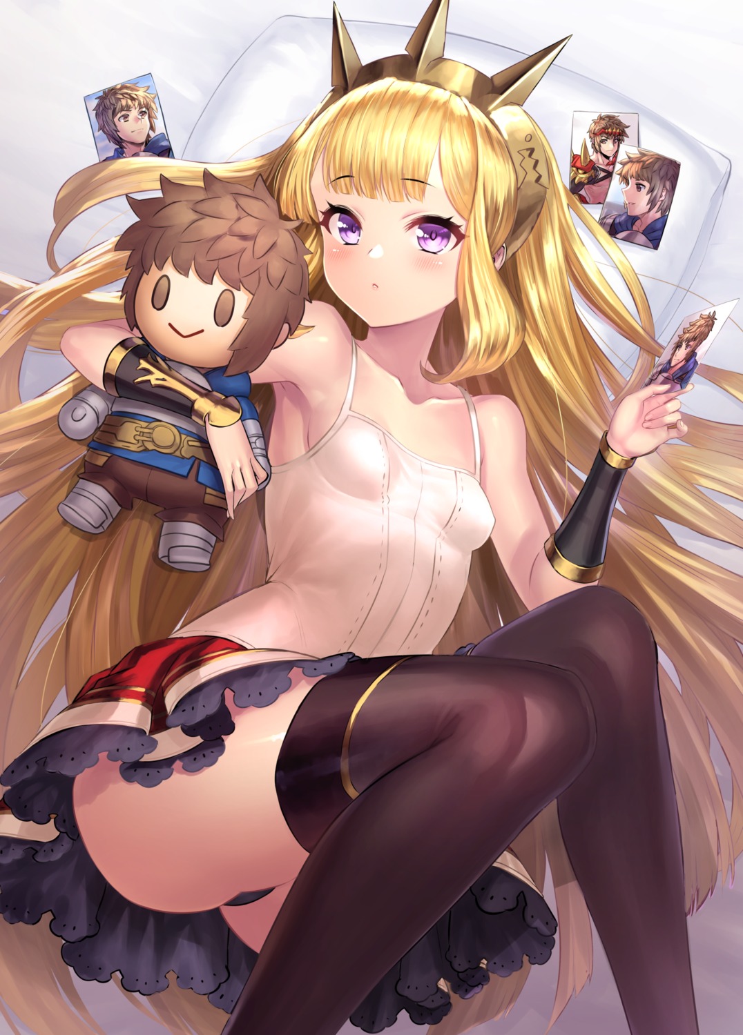 cagliostro_(granblue_fantasy) gran_(granblue_fantasy) granblue_fantasy no_bra pantsu thighhighs yapo_(croquis_side)