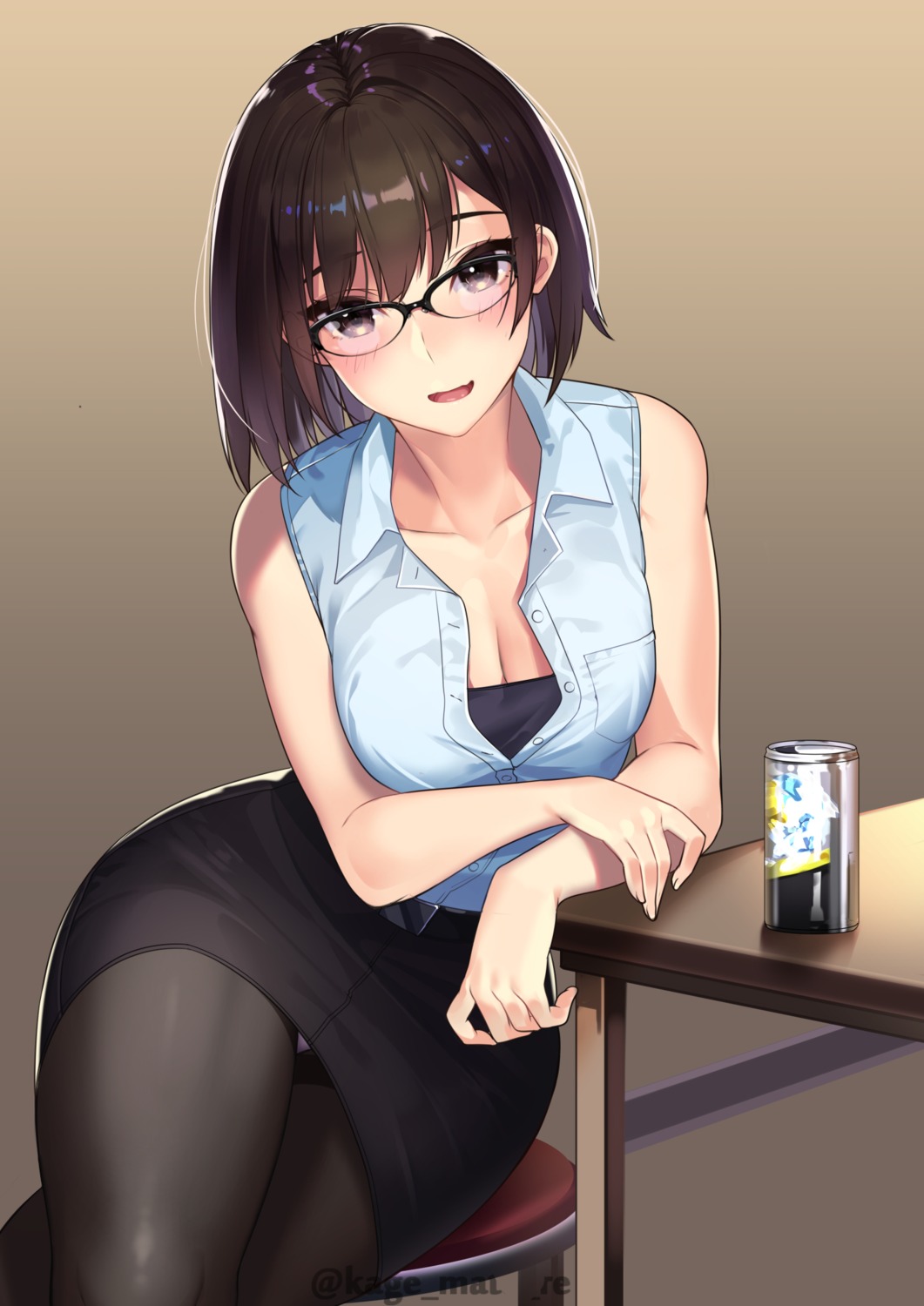 cleavage kagematsuri megane pantsu pantyhose