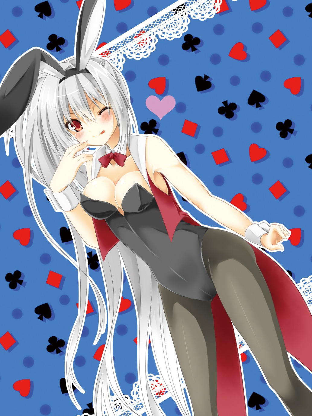 animal_ears bunny_ears bunny_girl cleavage dracu-riot! elina_olegovna_obeh pantyhose yuihira_asu