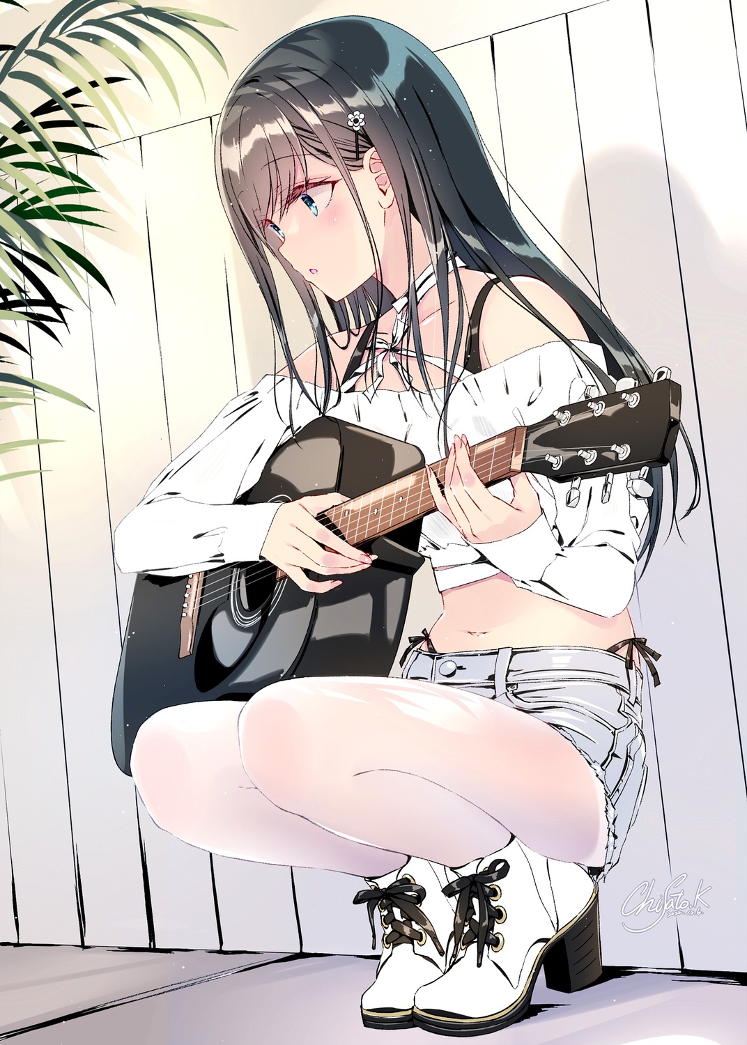 guitar heels kobayashi_chisato pantyhose