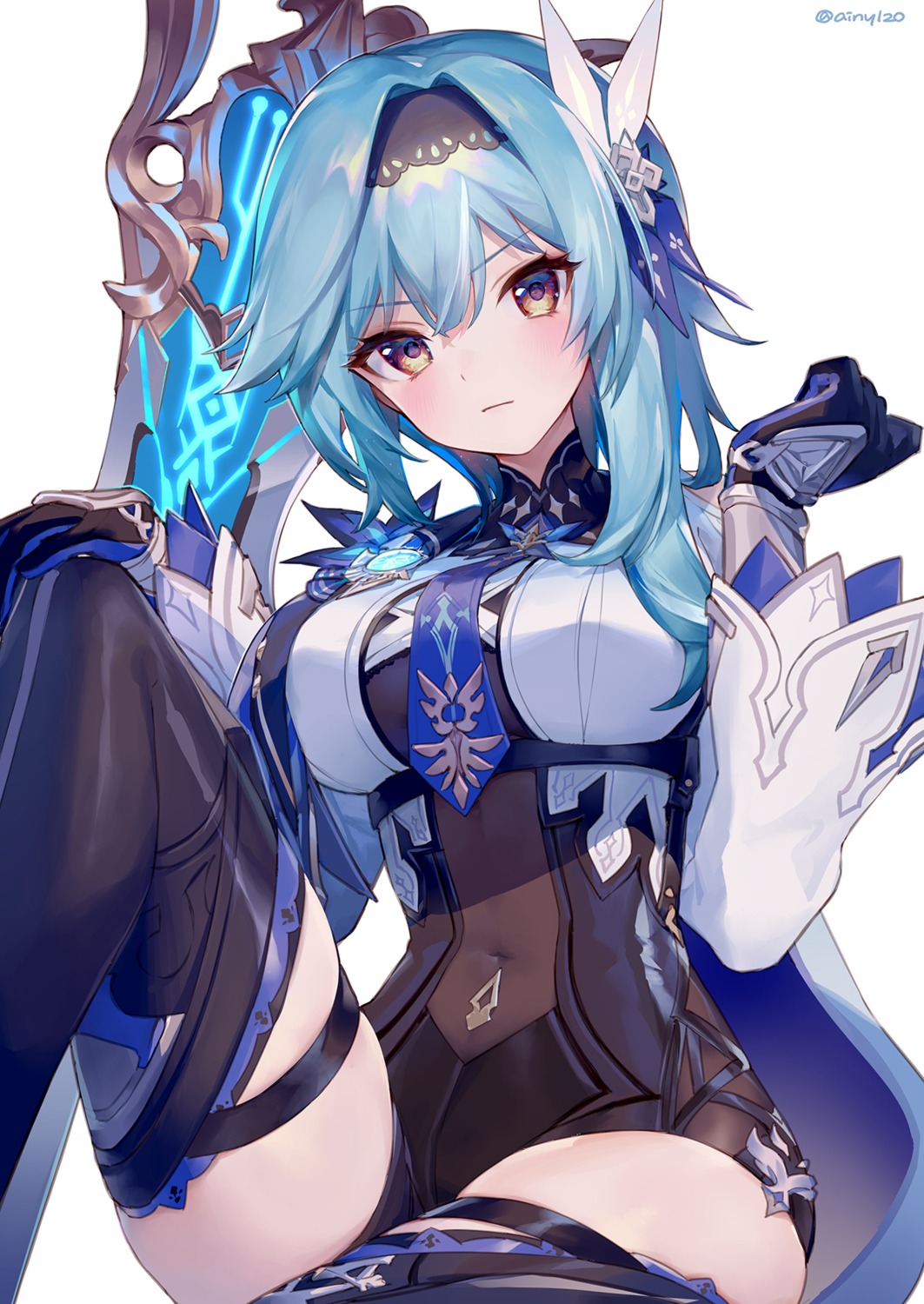 ainy eula garter genshin_impact sword thighhighs